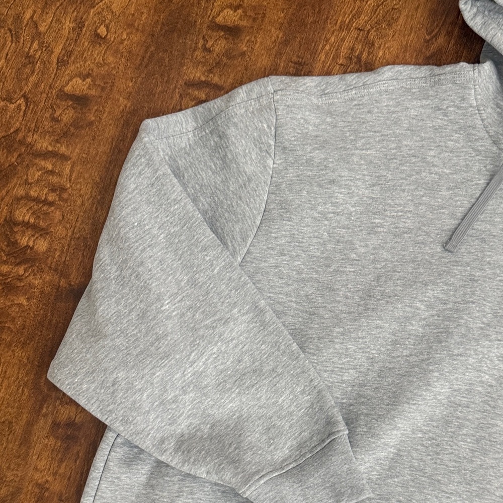 Adidas Light Gray Pullover Hoodie with Trefoil Logo Size M - Picture 5 of 16